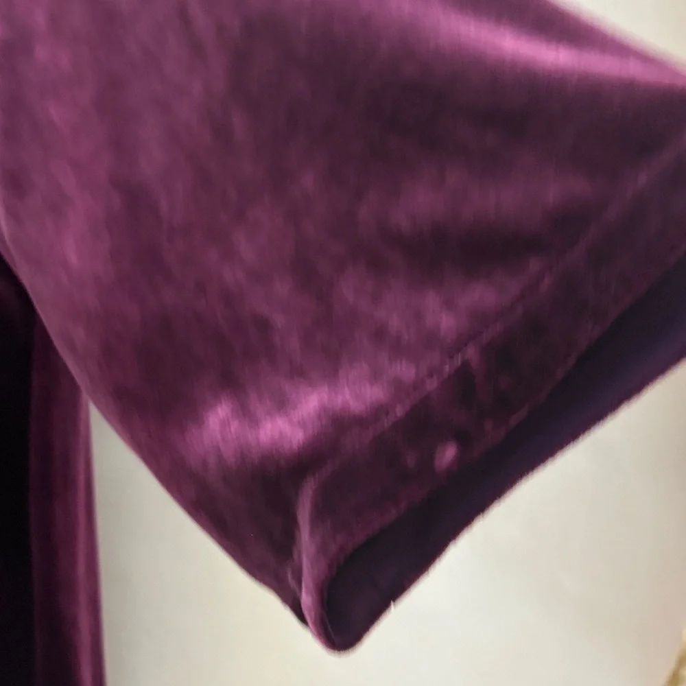 Eileen Fisher Velvet Midi Dress in Deep Plum - Picture 2 of 7